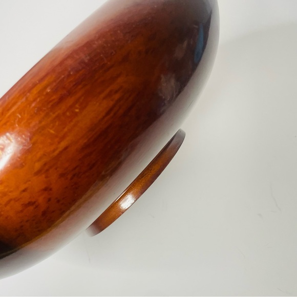 Vintage CaribCraft Solid Mahogany Handmade Haiti MCM Salad Bowl Set - Picture 4 of 10